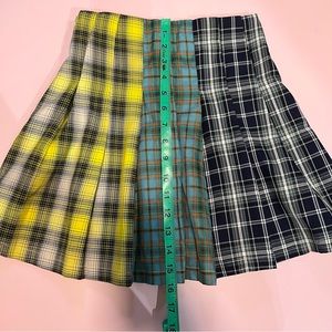 Current mood dollskill plaid mix pleated skirt